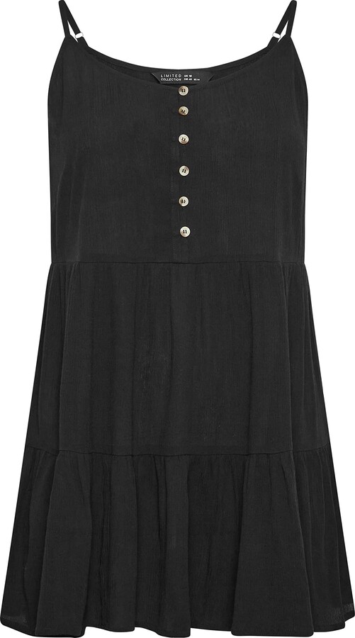 Yours Limited Collection Curve Crinkle Tiered Swing Vest Top Women's