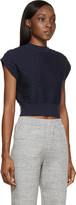 Thumbnail for your product : 3.1 Phillip Lim Navy Cropped Ribbed Sweater