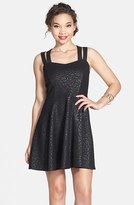 Thumbnail for your product : Sally Miller 'Soho' Floral Textured Skater Dress (Juniors)