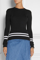 Thumbnail for your product : Dion Lee Striped ribbed-knit sweater