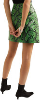 Thumbnail for your product : Stand Studio + Pernille Teisbaek Kaya Snake-effect Faux Leather Wrap Mini Skirt