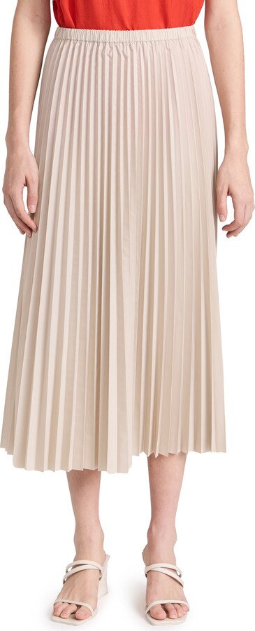 Tibi Italian Sporty Nylon Sunray Pleated Pullon Skirt