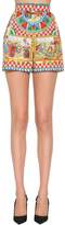 Thumbnail for your product : Dolce & Gabbana High Waist Printed Cotton Poplin Shorts