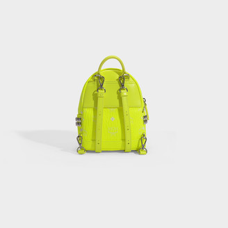 MCM Stark Backpack 20 In Neon Yellow Coated Canvas