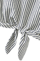 Thumbnail for your product : Romwe Self-tie Bowknot Striped Rolled-cuffs Loose Bowknot