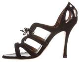 Thumbnail for your product : Manolo Blahnik Suede Lace-Up Sandals
