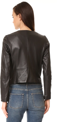 Vince Zip Front Leather Jacket