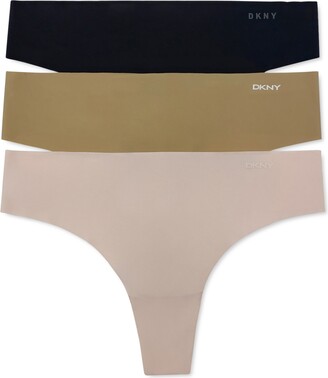 DKNY Women's 3-Pk. Litewear Cut Anywear Thong Underwear DK5026BP3 - Black,  Glow, Pearl Cream - ShopStyle
