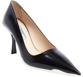 Thumbnail for your product : Prada black pointed toe 'Spazzol' leather pumps