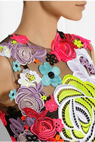 Thumbnail for your product : Christopher Kane Neon guipure lace and tulle mini dress