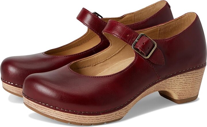 Dansko Lilah Women's Flat Shoes Red Waxy Burnished : EU 40 (US Women's 9.5-10) Regular, Leather