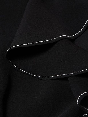 Cinq à Sept Reiko Flutter-Sleeve Contrast Stitch Dress