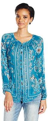 Lucky Brand Women's Turquoise Blouse