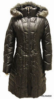 Thumbnail for your product : GUESS coat down maxi puffer hooded faux fur trim black $299 NEW пуховик пальто