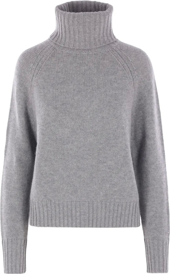 Turtleneck Ribbed Wool-Cashmere Sweater
