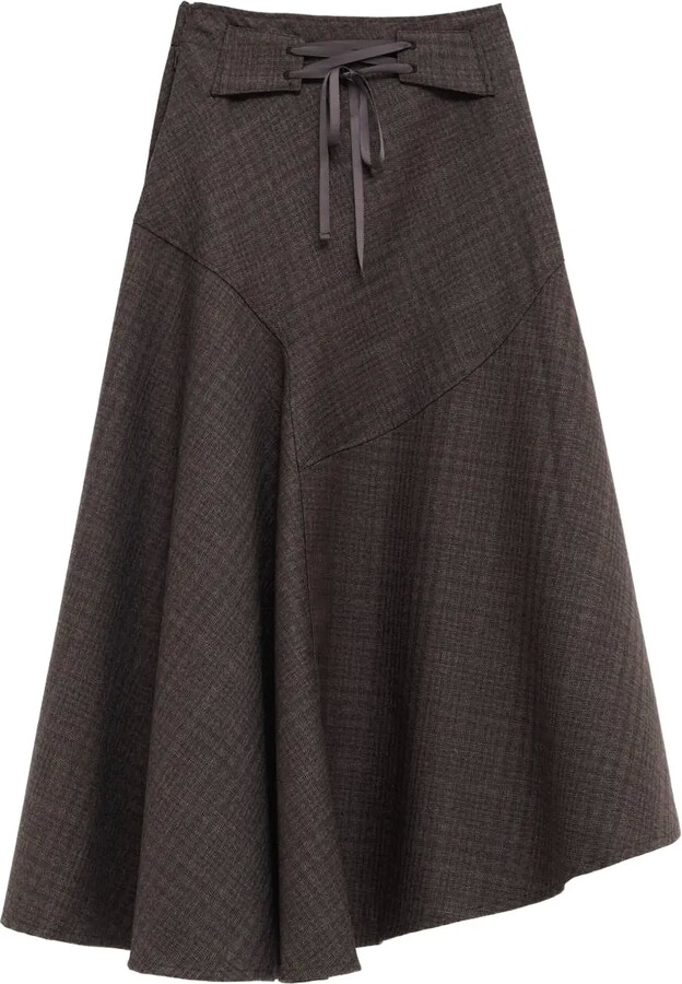 Our Legacy Waltz check-pattern midi skirt