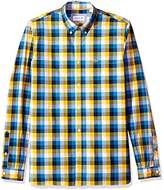 Thumbnail for your product : Lacoste Men's Long Sleeve Poplin Check Button Down Collar Reg Fit Woven Shirt