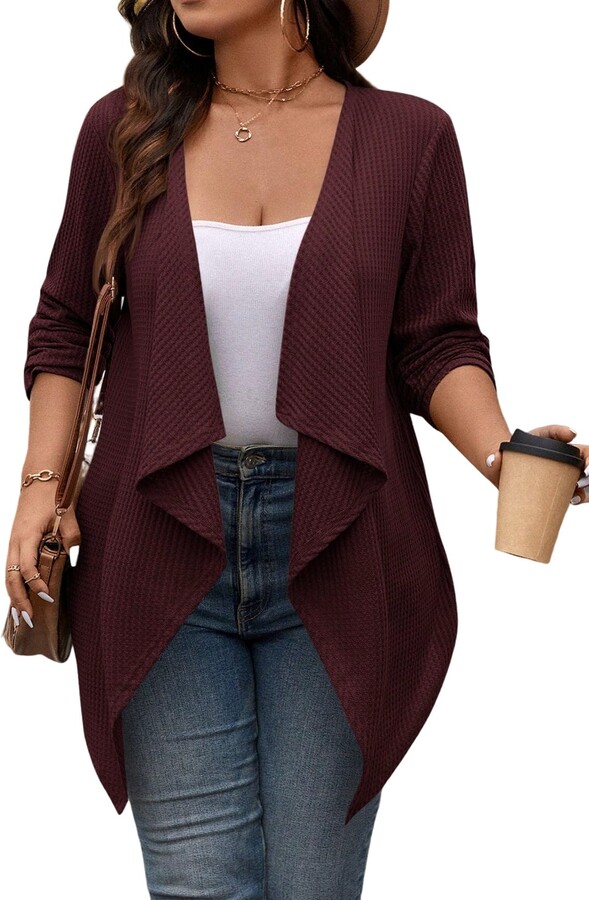 AusLook Plus Size Bolero Shrugs for Summer Dresses 3/4 Sleeve