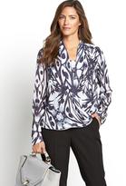 Thumbnail for your product : Savoir Long Sleeve Printed Wrap Blouse
