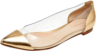 Gold Pointed Toe Flats | Shop the world's largest collection of fashion |  ShopStyle UK
