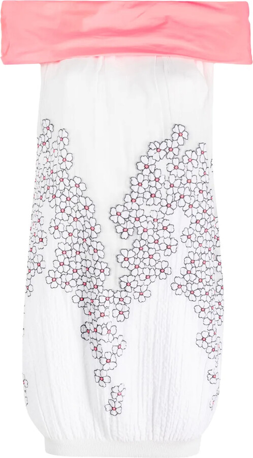 Gemy Maalouf Off-Shoulder Floral-Print Dress