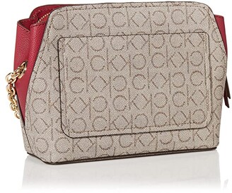 calvin klein hailey signature triple compartment chain crossbody