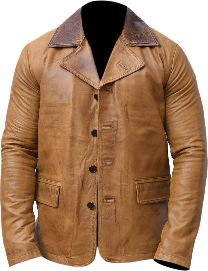 Style-icon Men's Red Dead Redemption RDR2 Sheepskin Leather Jacket Coat ...
