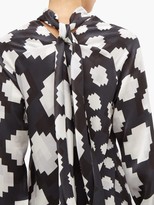 Thumbnail for your product : Marni High-neck Pixel-print Satin Maxi Dress - Black White