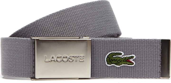 Lacoste Men's Engraved Buckle Woven Fabric Belt | Size: 35 IN - ShopStyle