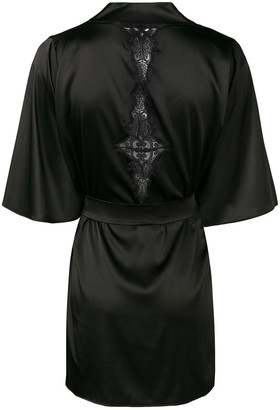 Fleur of England Onyx lace-embroidered robe