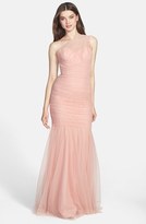 Thumbnail for your product : Amsale One-Shoulder Tulle Mermaid Gown