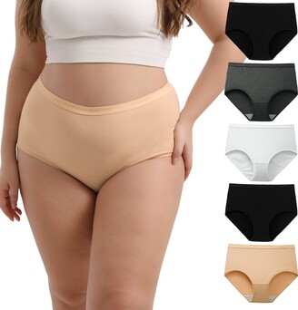INNERSY Ladies Underwear Plus Size Cotton Knickers Granny Pants Full Briefs  Women Multipack 5 (26-28 - ShopStyle