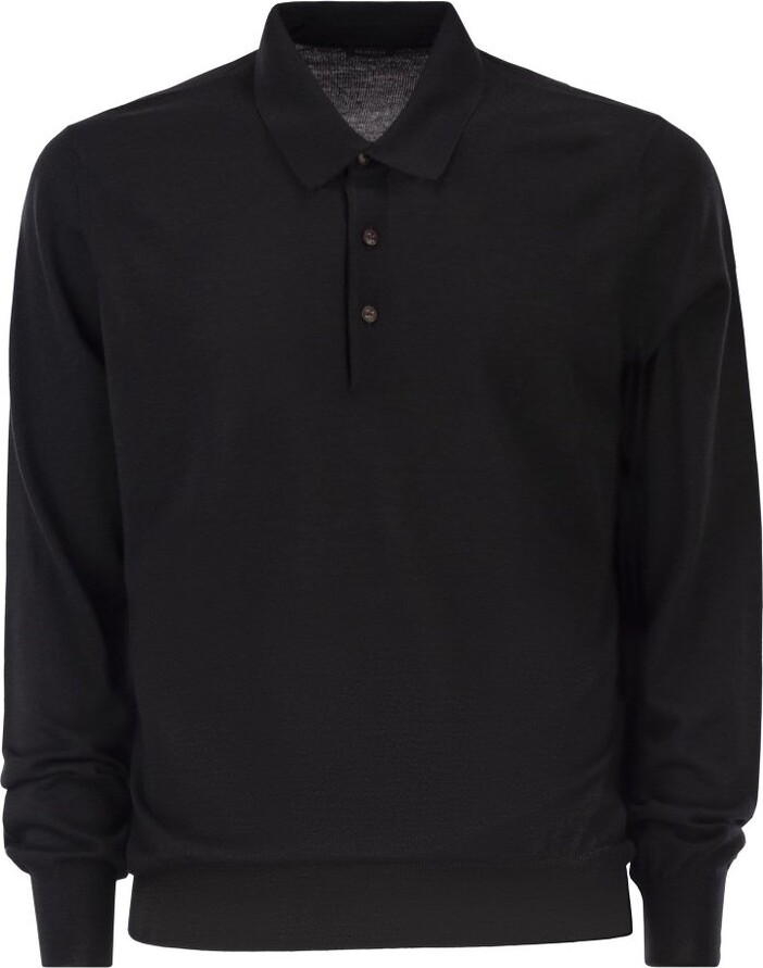 Kiton Long-Sleeved Wool Polo Shirt