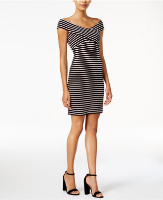 Bar III Striped Off-The-Shoulder Dress, Created for Macy's