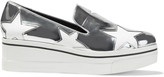 Thumbnail for your product : Stella McCartney Binx Star Cutout Faux Mirrored-leather Platform Slip-on Sneakers