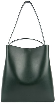 dark green leather handbag