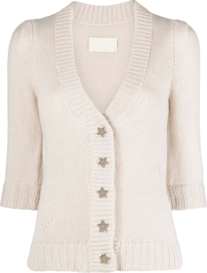 Zadig & Voltaire Betsy jewels-buttons ribbed-knit cardigan