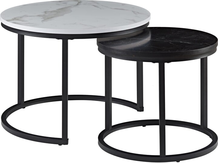 Howcool Ball & Cast Modern Nesting Coffee Table Sofa Table Set, Faux