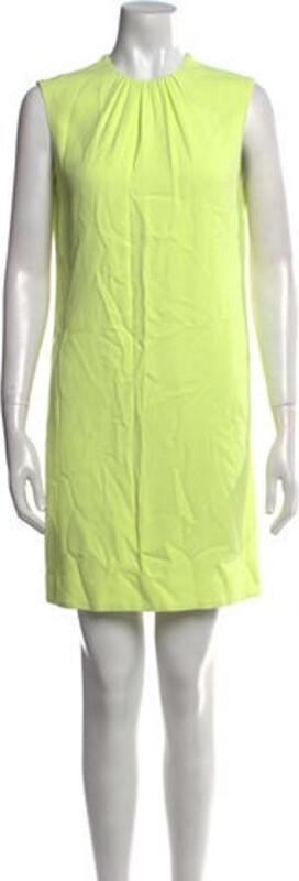 Lanvin Crew Neck Mini Dress w/ Tags Lanvin Shift Dress Green Sleeveless with Crew Neck Concealed Zip Closure at Back Designer