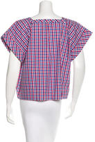 Thumbnail for your product : Stella Jean Gingham Print Short Sleeve Top