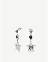 Thumbnail for your product : Gucci Blind for Love star-shaped sterling silver and black spinel earrings