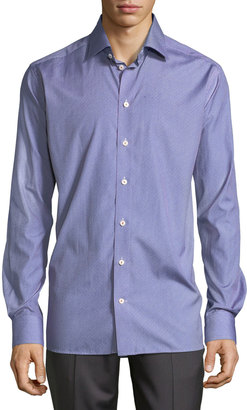 Eton Textured Button-Front Shirt, Blue