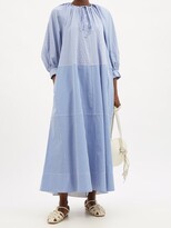 Thumbnail for your product : Lee Mathews Yale Gathered Gingham-check Cotton-poplin Dress - Blue White