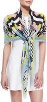 Thumbnail for your product : Erdem Cedar Park Floral Striped Scarf