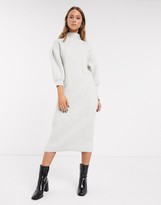 Thumbnail for your product : ASOS DESIGN balloon sleeve midi dress with high neck