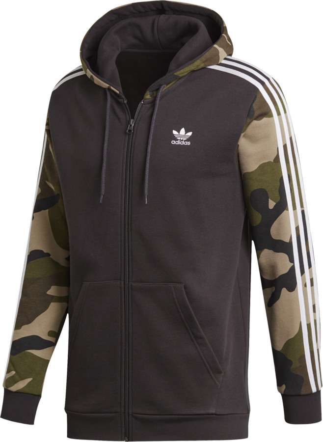 adidas Full-Zip Hoodie Sweatshirt - Black / Green Camo - ShopStyle  Activewear Tops