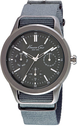 Kenneth Cole New York Men's Gray Nylon Strap Watch 44mm 10027885