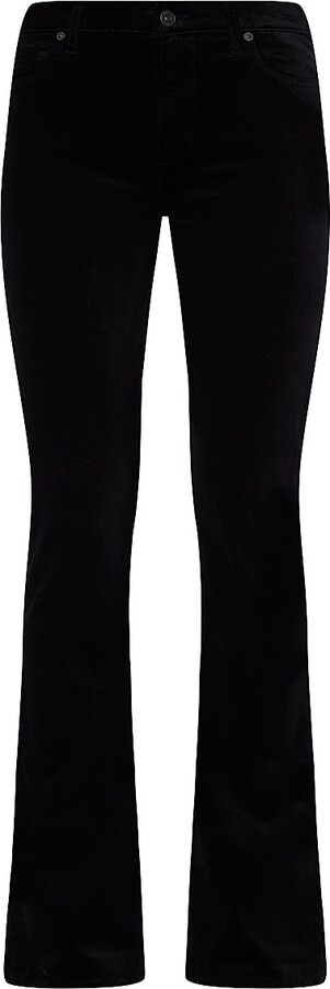 7 For All Mankind Women's Ali Velvet Low-Rise Flared Jeans - Black - Size 24