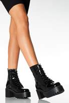 black patent hiker boots