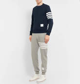 Thumbnail for your product : Thom Browne Striped Loopback Cotton-Jersey Sweatshirt - Men - Navy